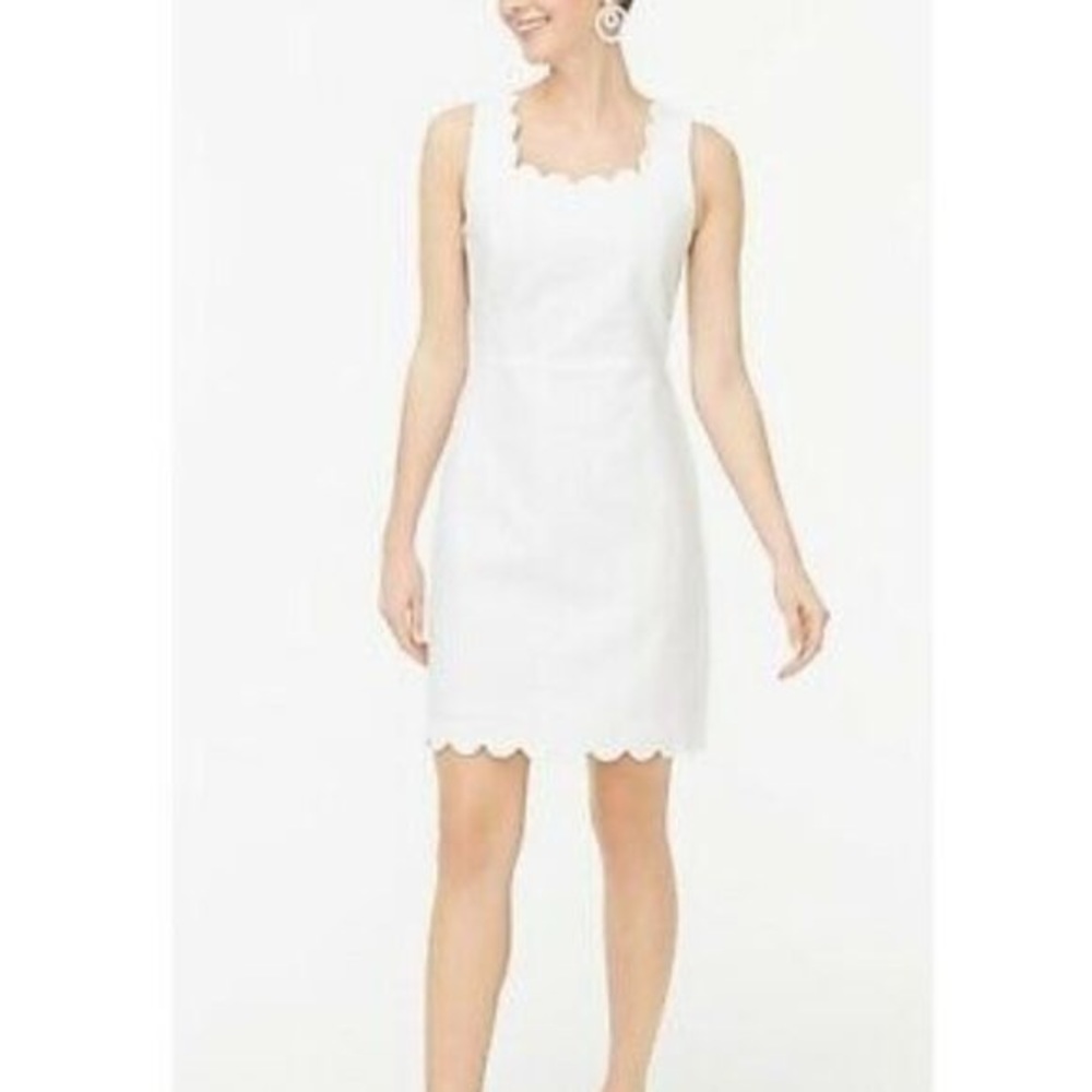 J. Crew Factory Scalloped Basketweave Dress 0 NWT